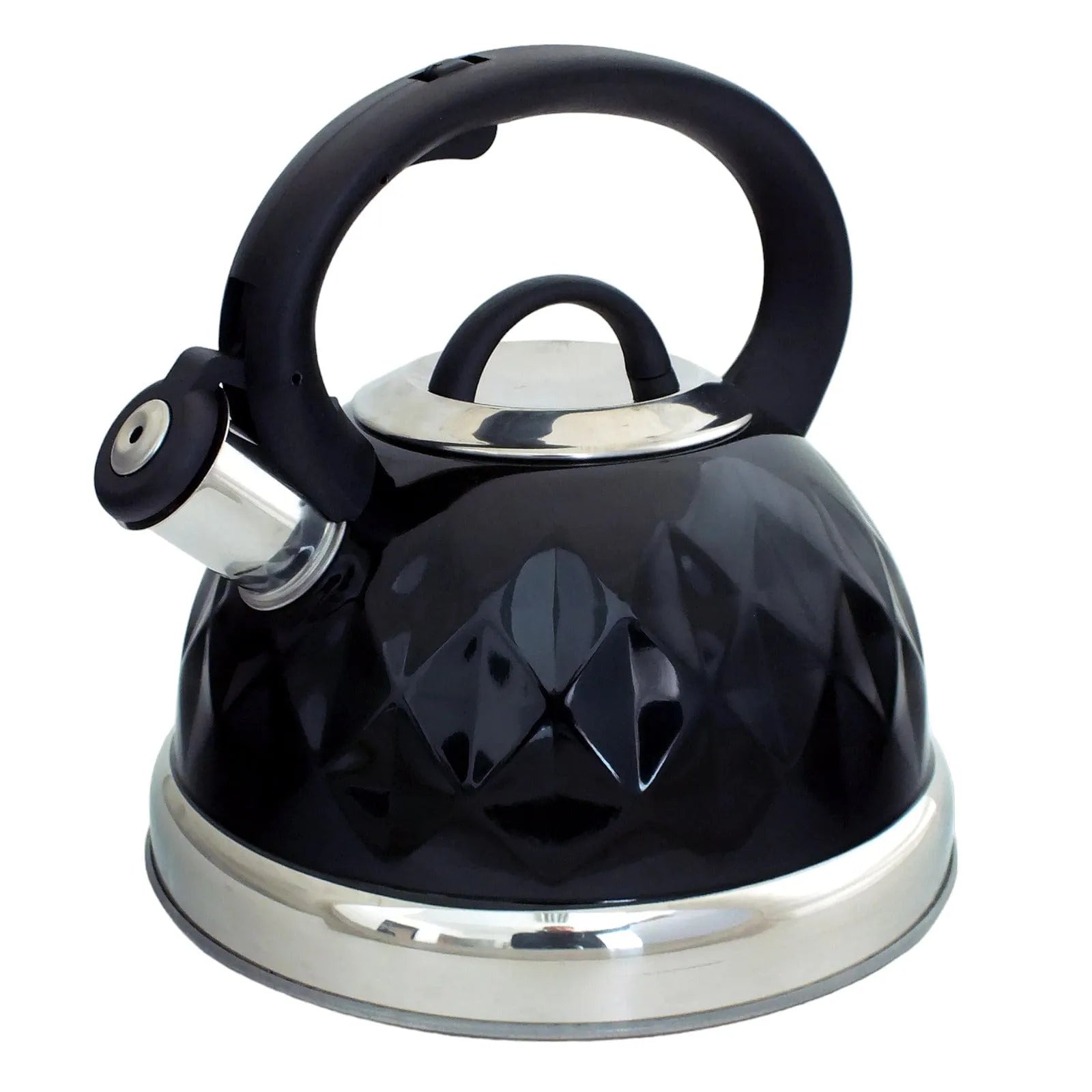 Voche Black 3L Stainless Steel Diamond Whistling Kettle Gas Electric Induction