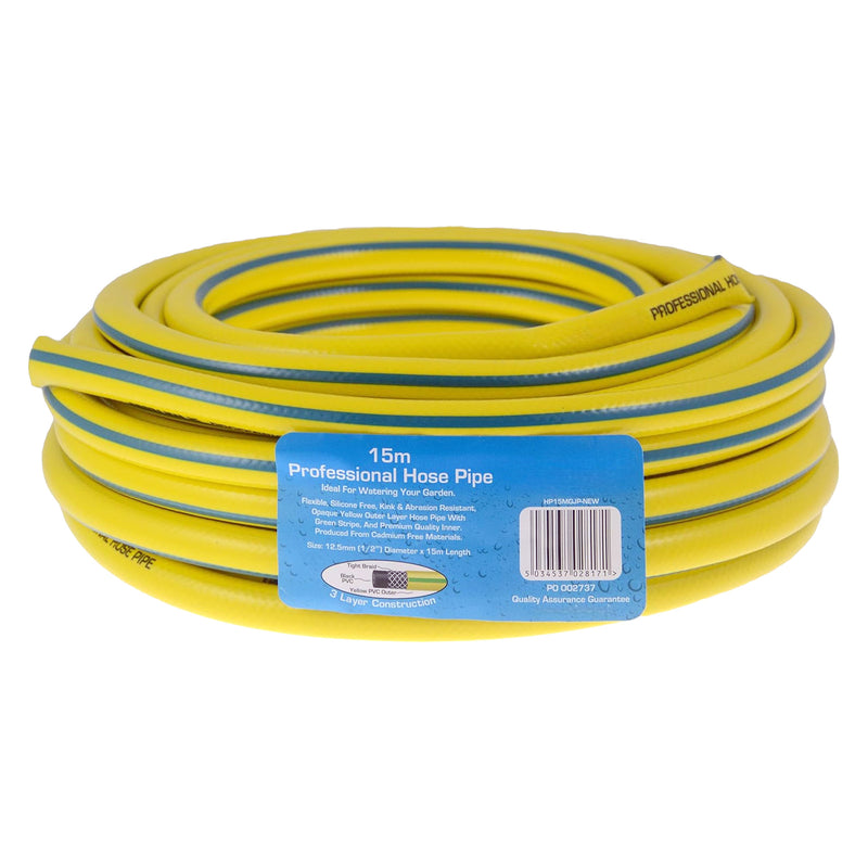 Heavy Duty Reinforced Garden Hose Pipe | 15m-50m Anti Kink Hosepipe | Connectors and Guide also avaiable