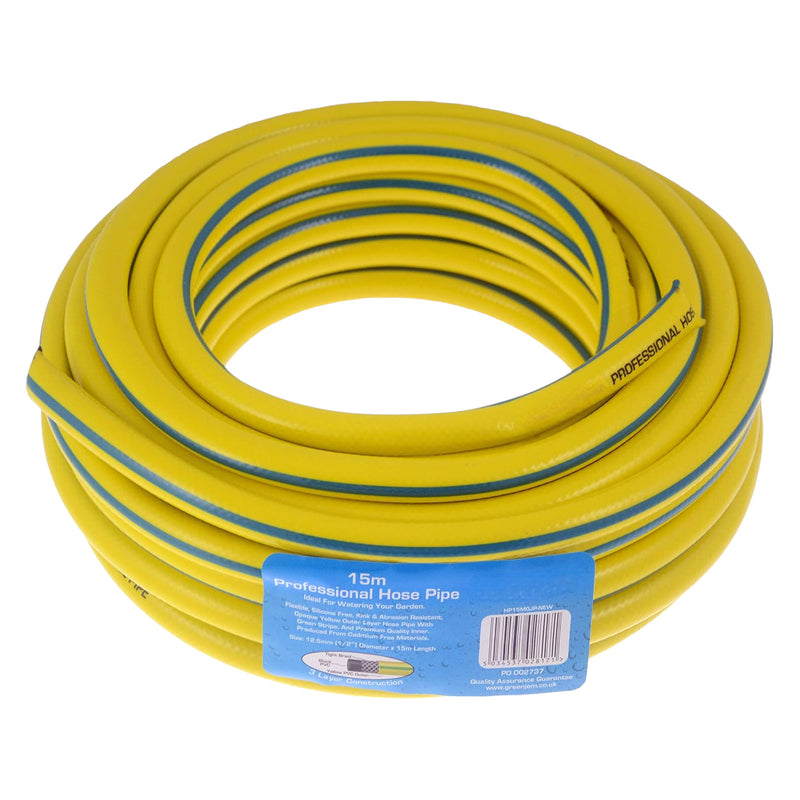 Heavy Duty Reinforced Garden Hose Pipe | 15m-50m Anti Kink Hosepipe | Connectors and Guide also avaiable