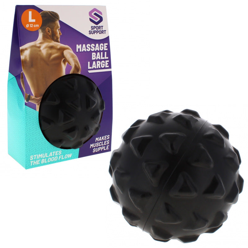 Large 12cm Massage Ball for Trigger Points Deep Tissue and Muscle Pain Relief Black