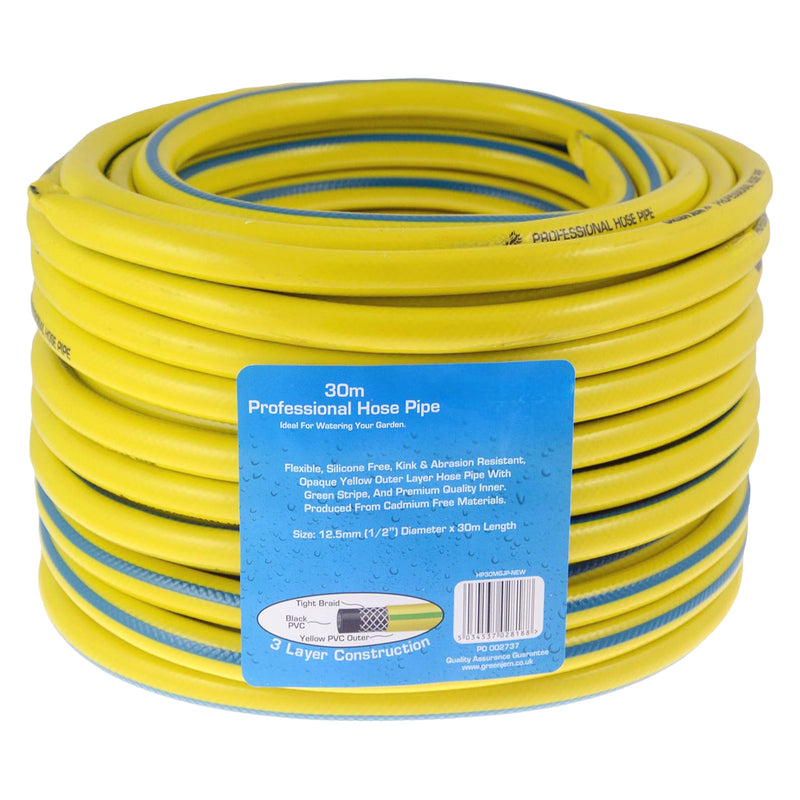 Heavy Duty Reinforced Garden Hose Pipe | 15m-50m Anti Kink Hosepipe | Connectors and Guide also avaiable