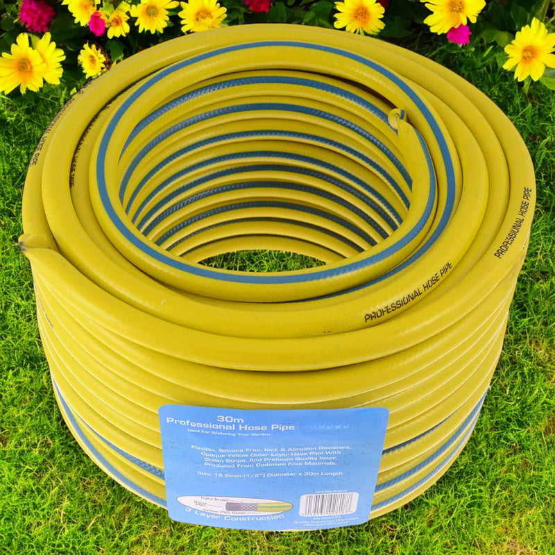 Heavy Duty Reinforced Garden Hose Pipe | 15m-50m Anti Kink Hosepipe | Connectors and Guide also avaiable