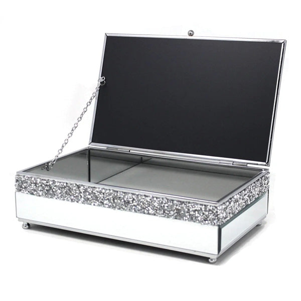 Mirror Crystal Jewellery Box – Crushed Crystal Diamante Glass