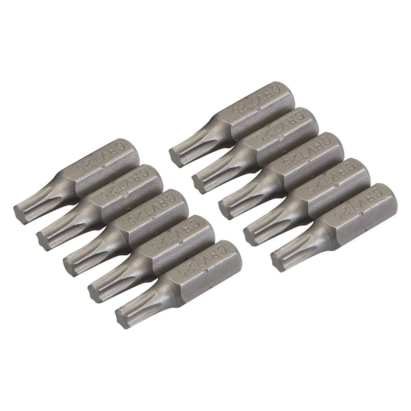 T25 Torx Screwdriver Bits 10Pk Silverline 398775