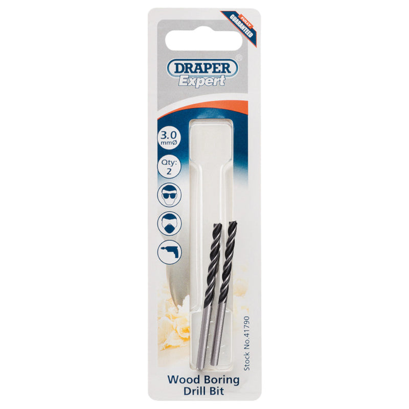 Draper Wood Drill Bit, 3Mm (Pack Of 2) Dr-41790