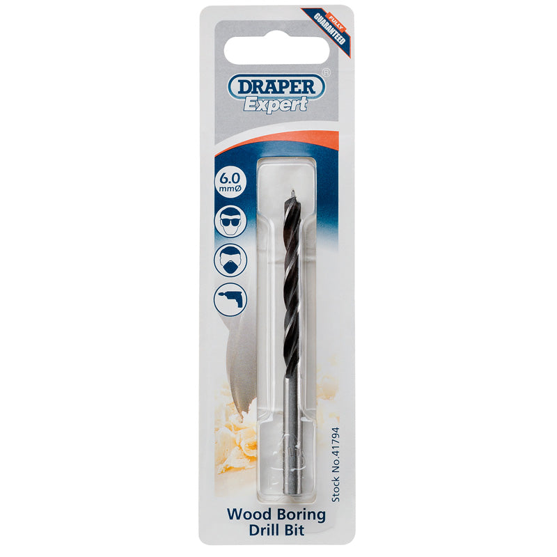 Draper 41794 Wood Drill Bit, 6mm Dr-41794