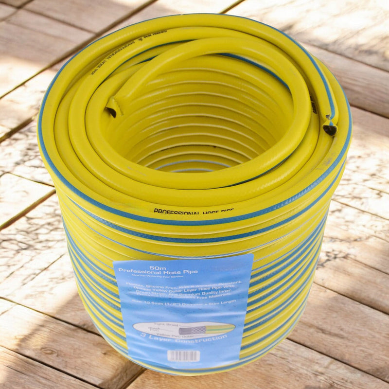 Heavy Duty Reinforced Garden Hose Pipe | 15m-50m Anti Kink Hosepipe | Connectors and Guide also avaiable