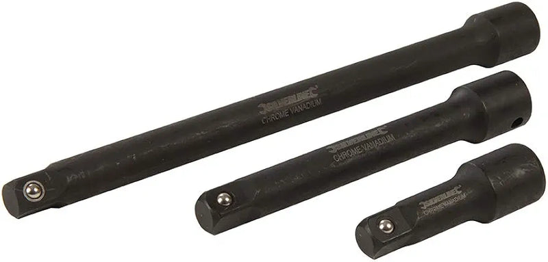 Silverline 913899 Impact Extension Bar Set 1/2" 3pce 75, 150 and 250 mm