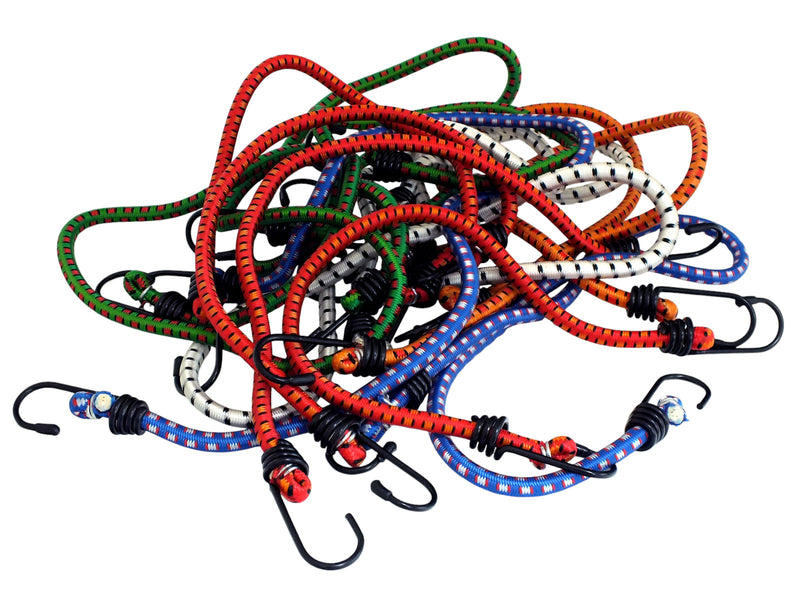 18pc Assorted Bungee Cord Set Elasticated Heavy Duty Straps with Hooks