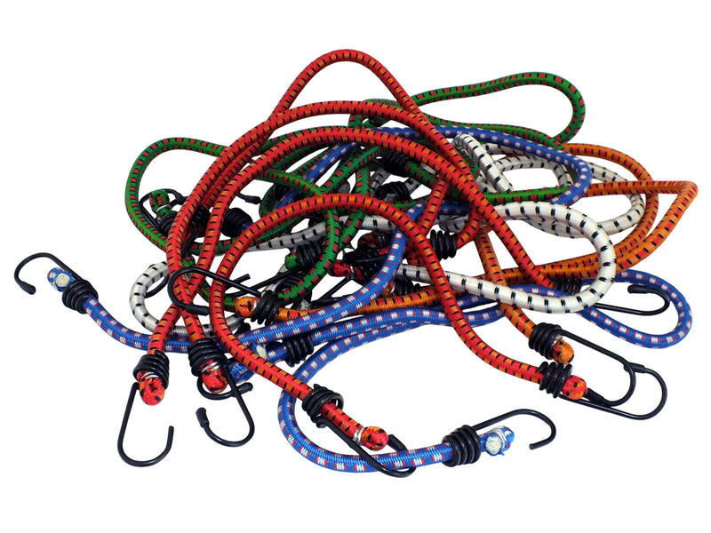 18pc Assorted Bungee Cord Set Elasticated Heavy Duty Straps with Hooks