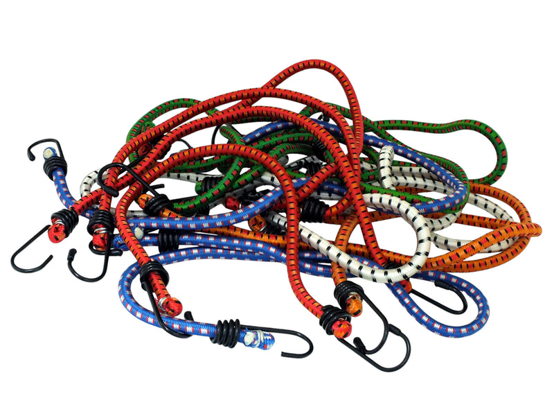 18pc Assorted Bungee Cord Set Elasticated Heavy Duty Straps with Hooks