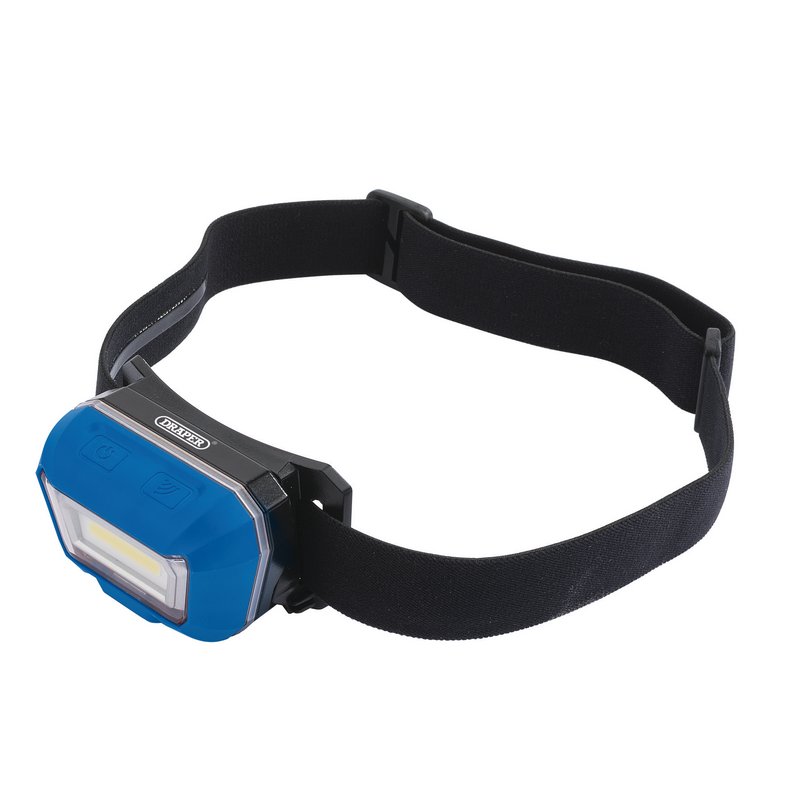 Draper Rechargeable Cob Led Head Torch, 3W Dr-54374