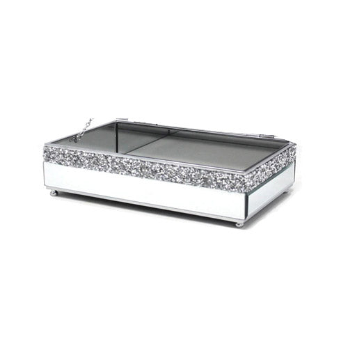 Mirror Crystal Jewellery Box – Crushed Crystal Diamante Glass