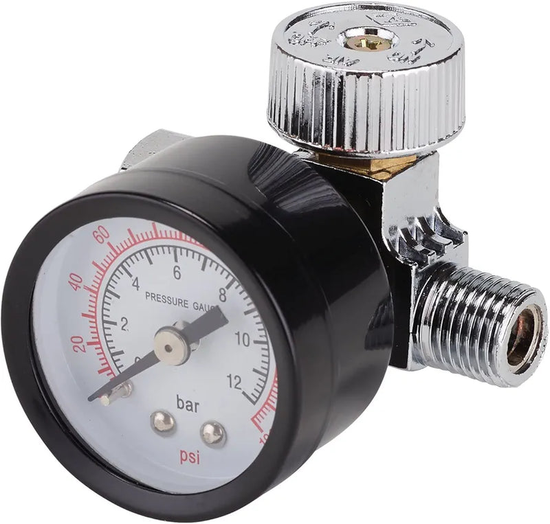 Draper 28379 1/4" BSP On-Gun Air Regulator and Gauge, 180psi