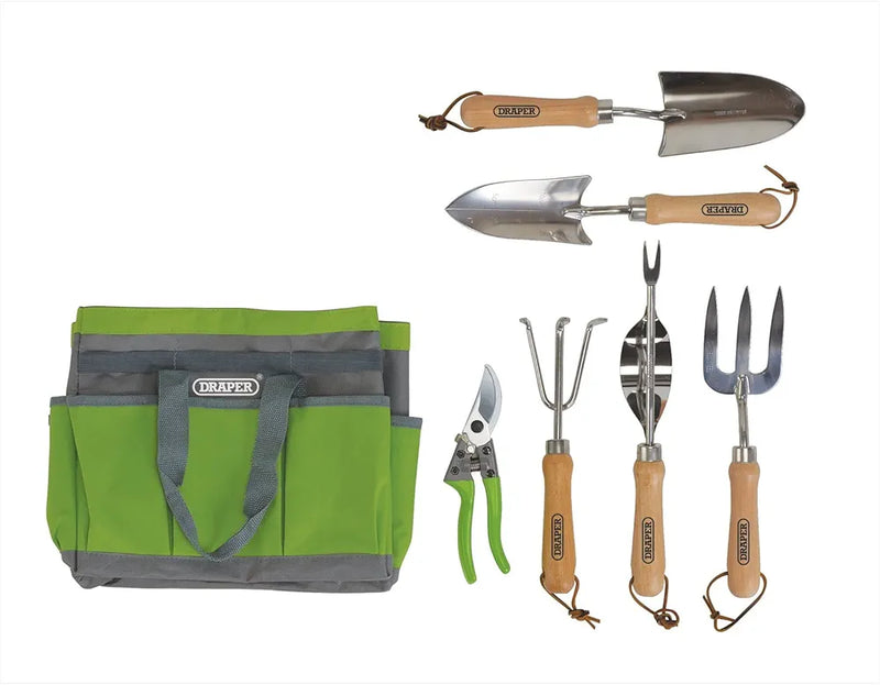 Draper 08997 Stainless Steel Garden Tool Set with Storage Bag 