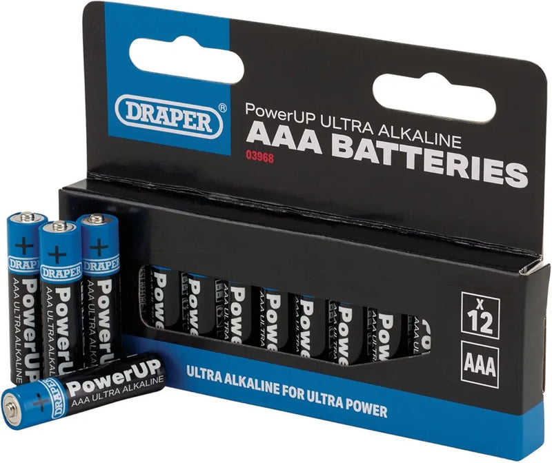 Draper 03968 PowerUP Ultra Alkaline AAA Batteries 