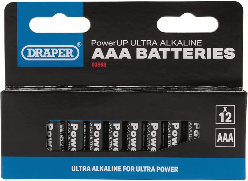 Draper 03968 PowerUP Ultra Alkaline AAA Batteries 