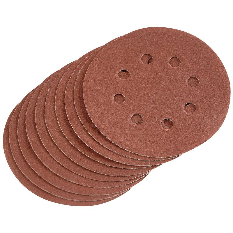 Draper 64040 Hook And Loop Sanding Discs 125mm 240 Grit (10 Pack)