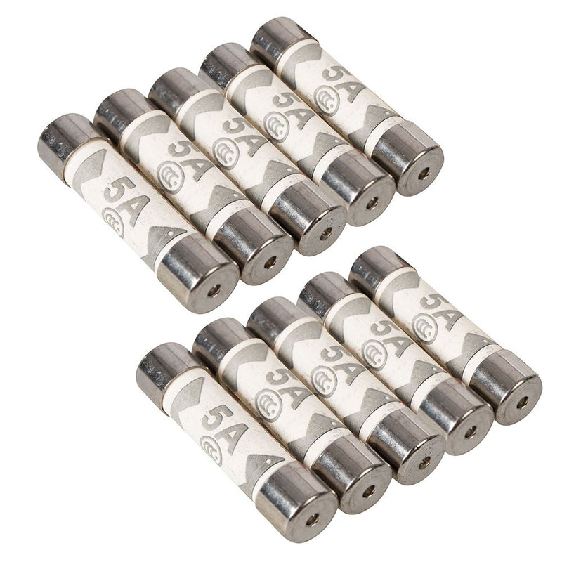 5 Amp Rated Replacement Household Fuse Set 240v Ac (10 Pack)