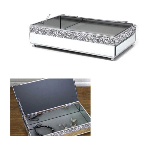 Mirror Crystal Jewellery Box – Crushed Crystal Diamante Glass