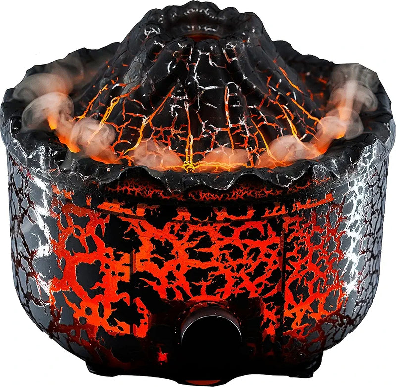 Sense Aroma Ultrasonic Aromatherapy Diffuser Black Crackle Volcano Lava Shape Home Fragrance