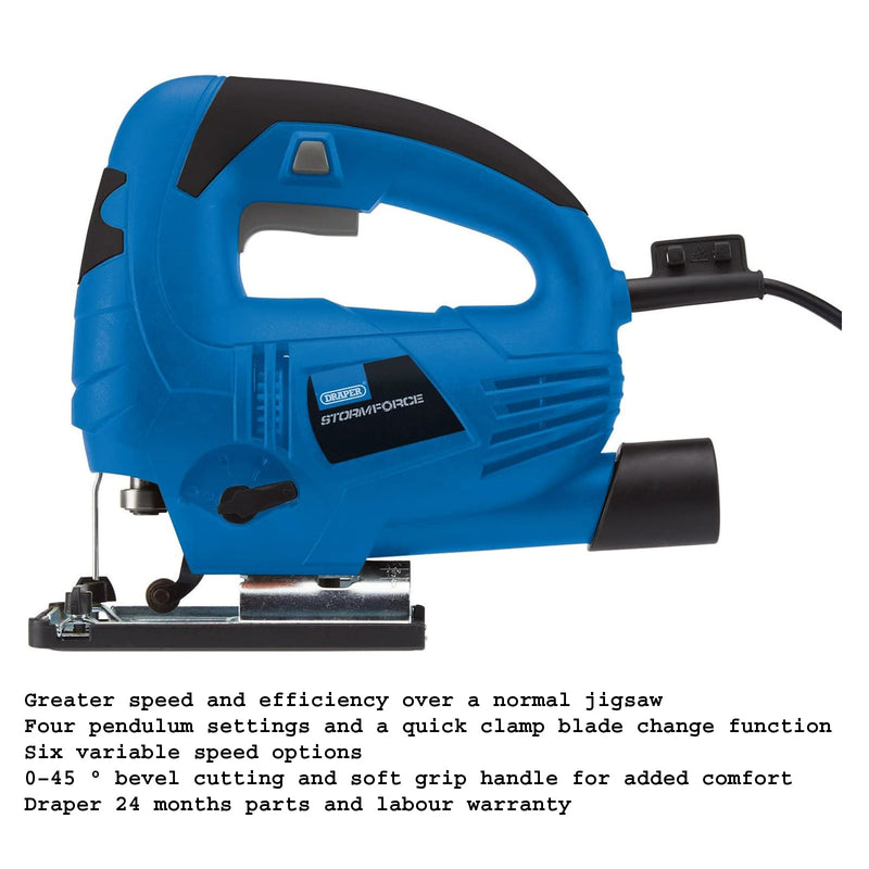 Draper 93424 550W Orbital Jigsaw 230V Electric Variable Speed and Pendulum Settings