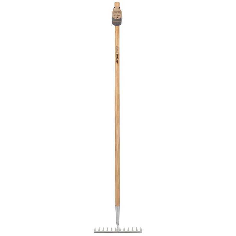 Draper 99015 Heritage Stainless Steel Garden Rake - Ash Handle