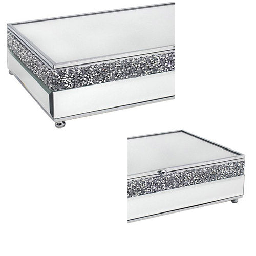 Mirror Crystal Jewellery Box – Crushed Crystal Diamante Glass