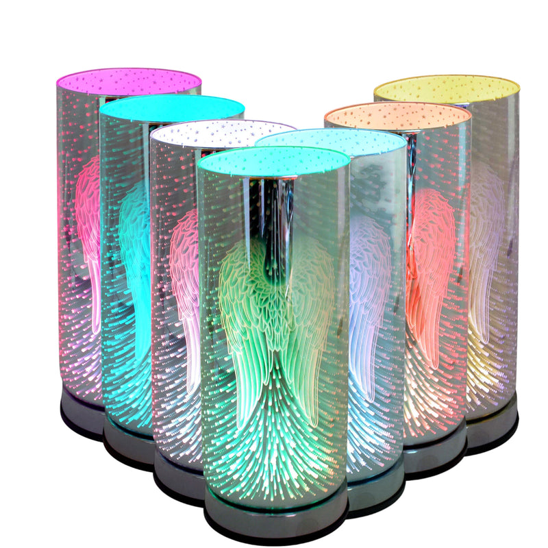 Aroma Lamp Oil Burner and Wax Melt Warmer | 3D Angel Wings Design | Colour Changing LED Lights