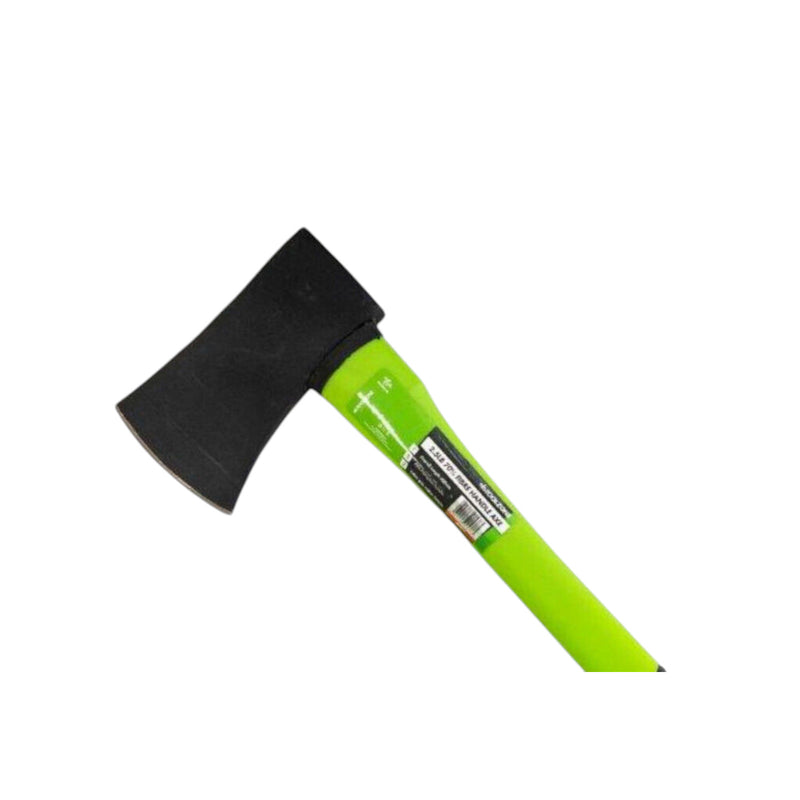 2.5lb Log Splitting Axe With Hi-viz Fibreglass Shaft & Rubber Grip Handle