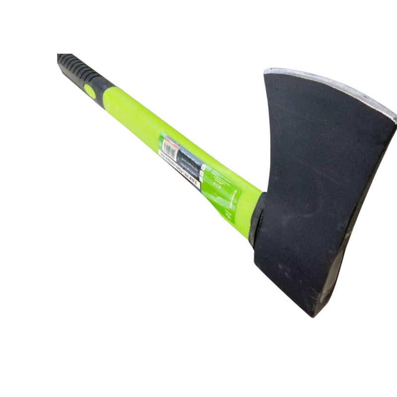 2.5lb Log Splitting Axe With Hi-viz Fibreglass Shaft & Rubber Grip Handle