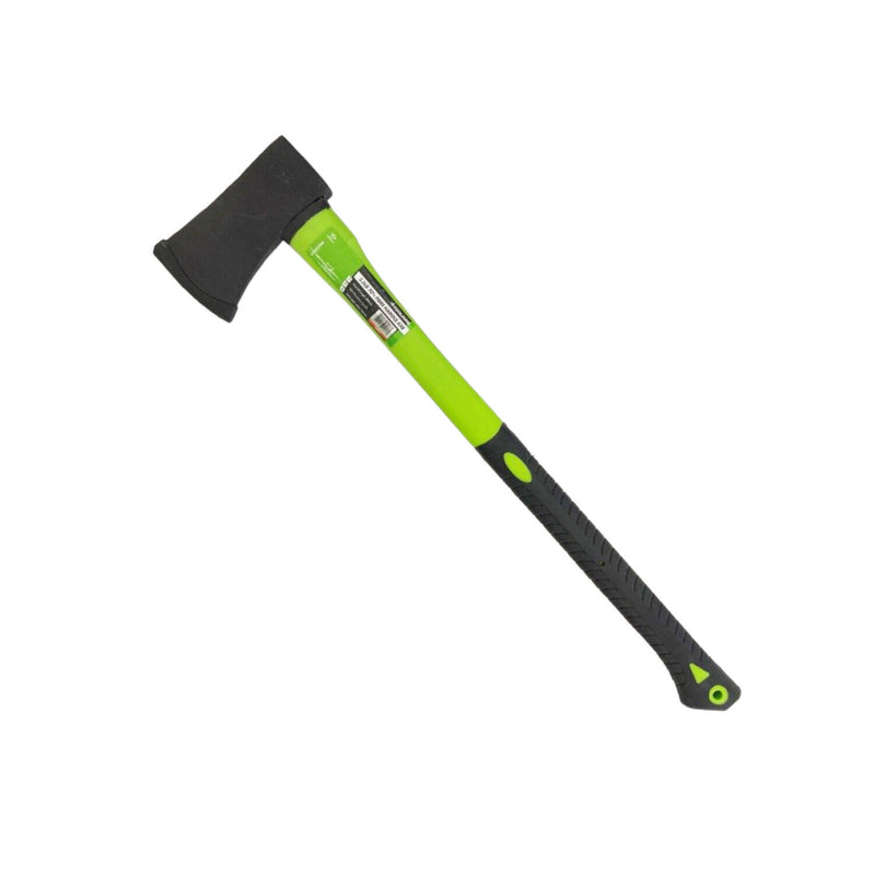 2.5lb Log Splitting Axe With Hi-viz Fibreglass Shaft & Rubber Grip Handle