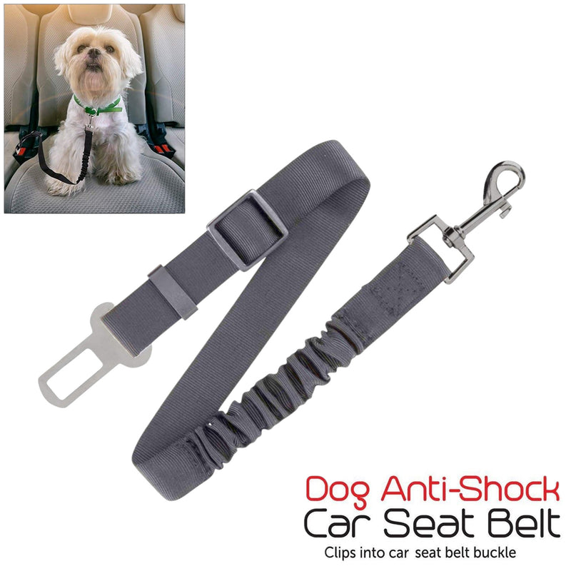 Pet Dog Car Seat Belt Clip Safety Travel Harness Lead Restraint Strap Anti Shock (GREY)