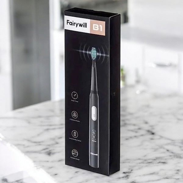 Fairywill B1 Sonic Electric Toothbrush | Battery Operated with 3 Modes and 2 Brush Heads