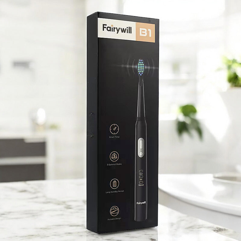 Fairywill B1 Sonic Electric Toothbrush | Battery Operated with 3 Modes and 2 Brush Heads