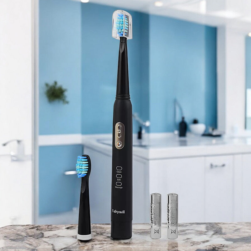 Fairywill B1 Sonic Electric Toothbrush | Battery Operated with 3 Modes and 2 Brush Heads