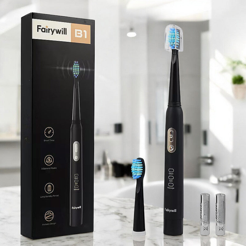 Fairywill B1 Sonic Electric Toothbrush | Battery Operated with 3 Modes and 2 Brush Heads