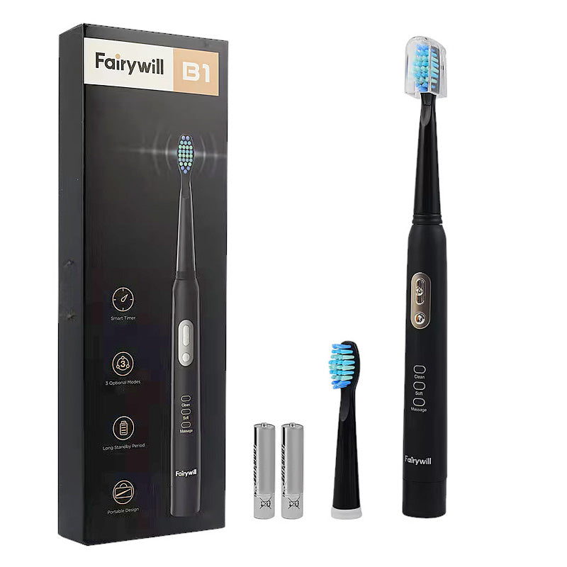 Fairywill B1 Sonic Electric Toothbrush | Battery Operated with 3 Modes and 2 Brush Heads