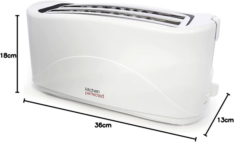 Premium White 1300w 4-slice Cool Touch Toaster W/ Crumb Tray 7 Browning Settings