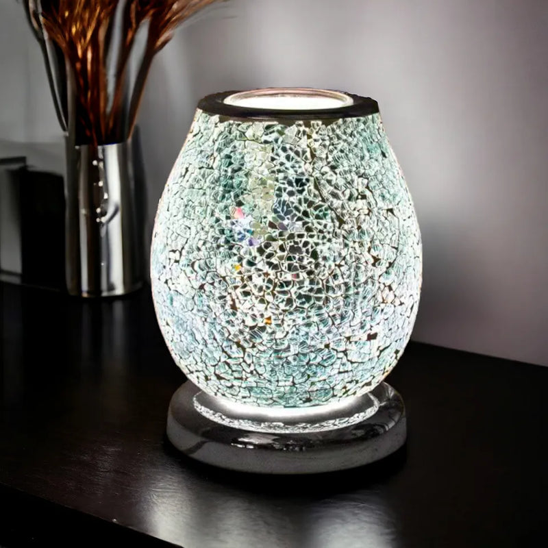 Aroma Lamp Oil Burner Wax Melt Multi Led Silver Mosaic