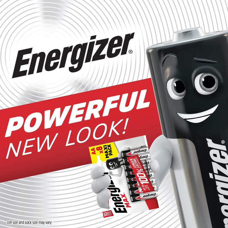 AA Size Batteries Energizer Max 8 Pack 1.5V Alkaline Battery Long Expiry 12/2032