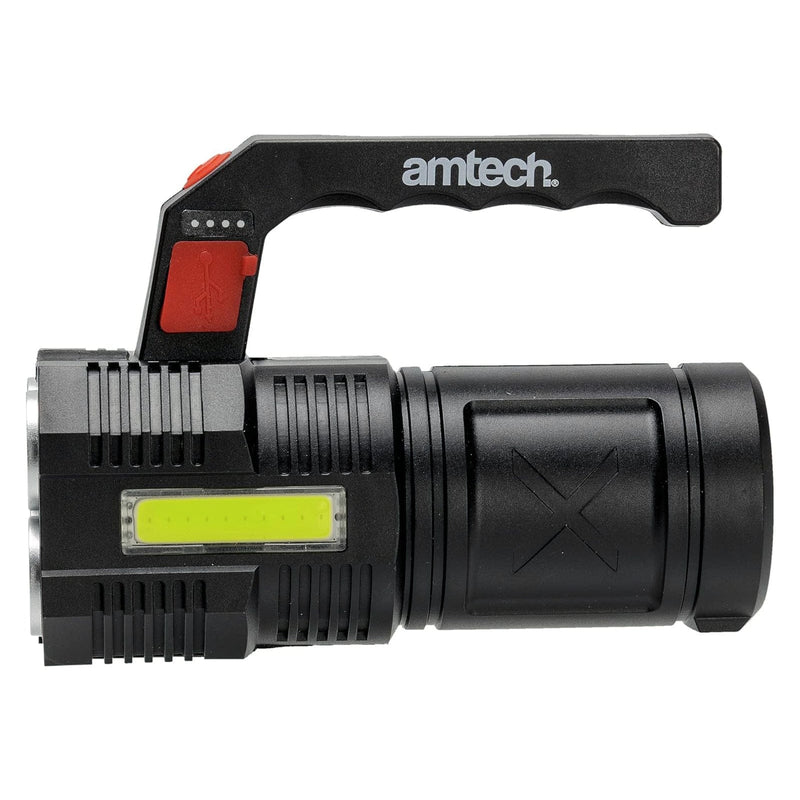 Amtech Rechargeable LED Torch USB Rechargeable 10W LED Torch with 4 Lighting Modes