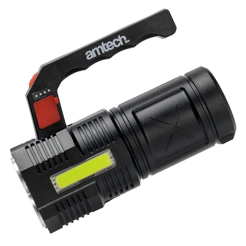 Amtech Rechargeable LED Torch USB Rechargeable 10W LED Torch with 4 Lighting Modes