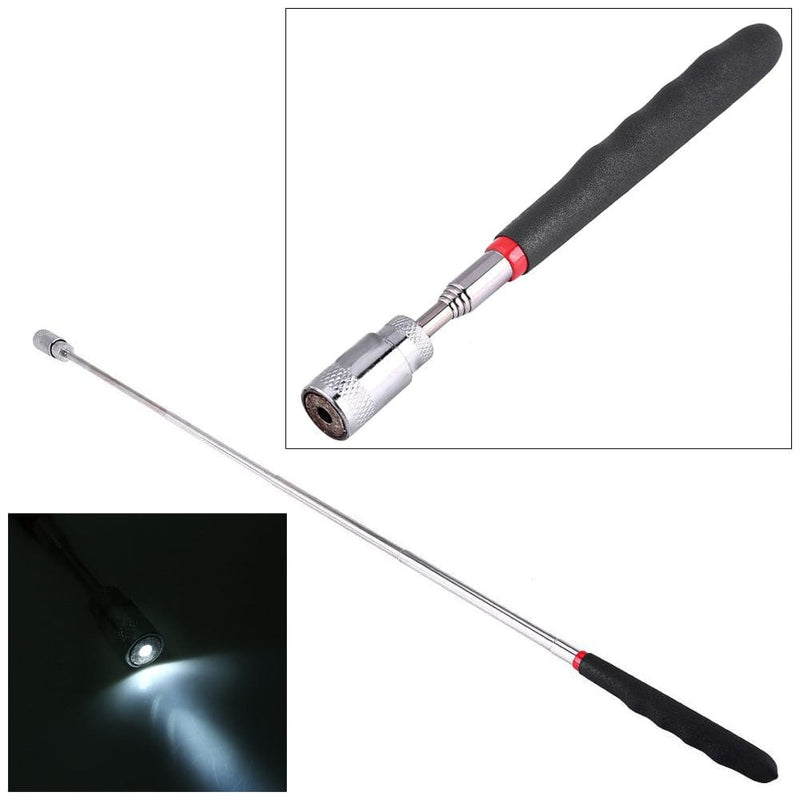 Amtech Telescopic Pick Up Tool Telescopic Magnetic Pick Up Tool 3 LED Light Extendable Magnet Nuts Bolts 80cm