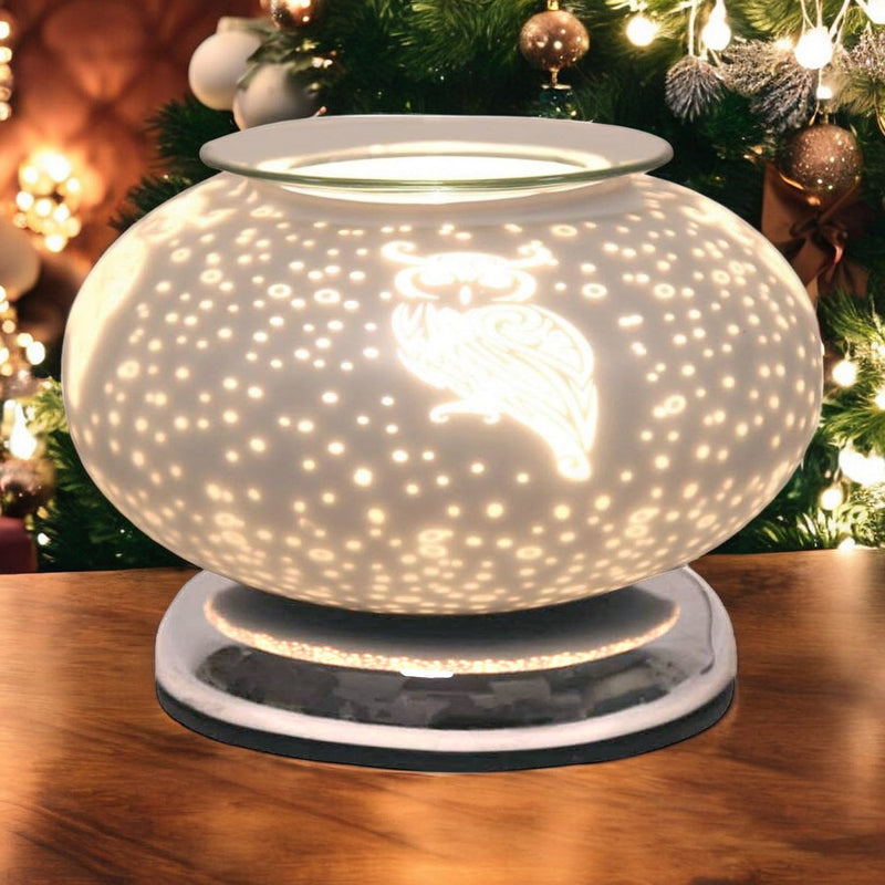 Electric Scented Wax Melter Burner Tart Warmer with Owl Design | Aroma Touch Lamp Fragrance Diffuser