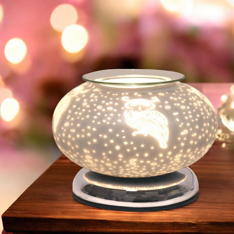 Electric Scented Wax Melter Burner Tart Warmer with Owl Design | Aroma Touch Lamp Fragrance Diffuser