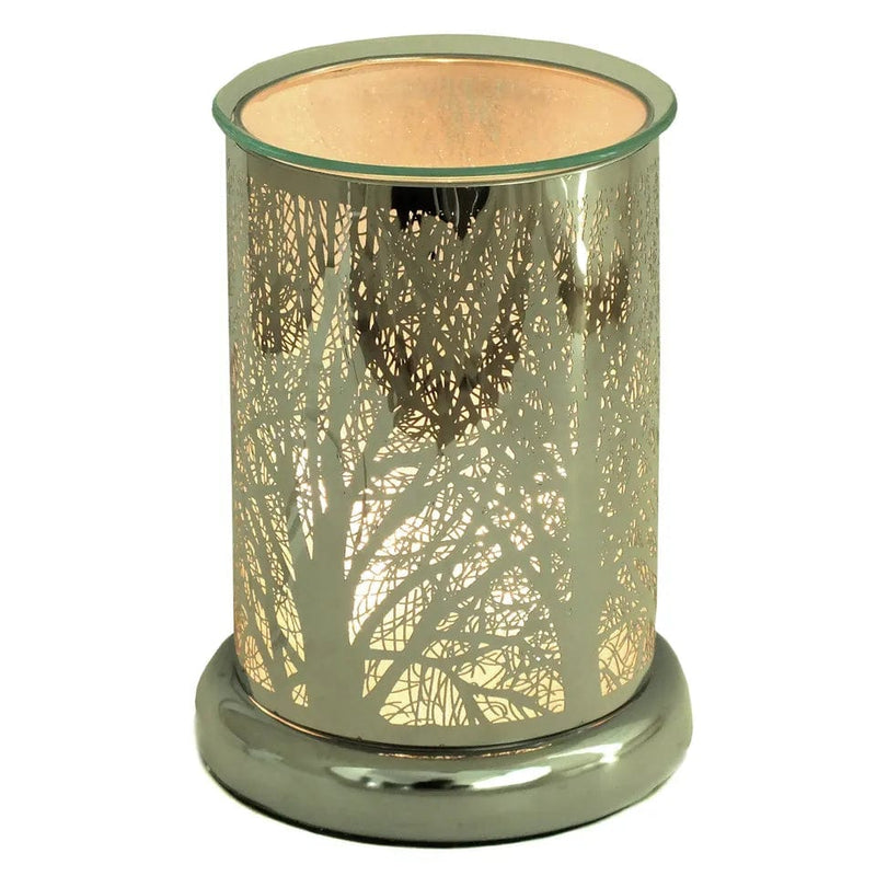 Astin Of London Oil Burner Oil Burner Wax Tart Melter Electric Aroma Fragrance Diffuser Lamp Silver Forest