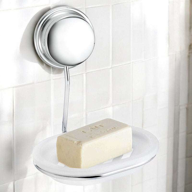 Croydex Soap Dish Croydex Stick 'N' Lock Plus Soap Dish & Holder Rust Free Chrome Finish