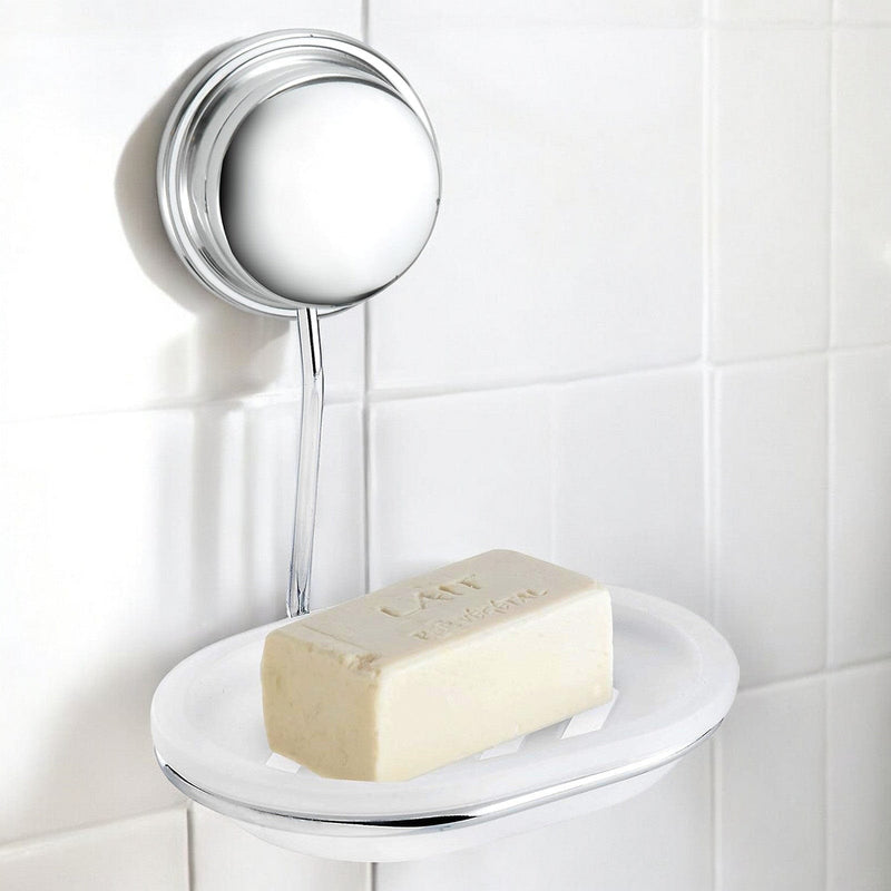 Croydex Soap Dish Croydex Stick 'N' Lock Plus Soap Dish & Holder Rust Free Chrome Finish