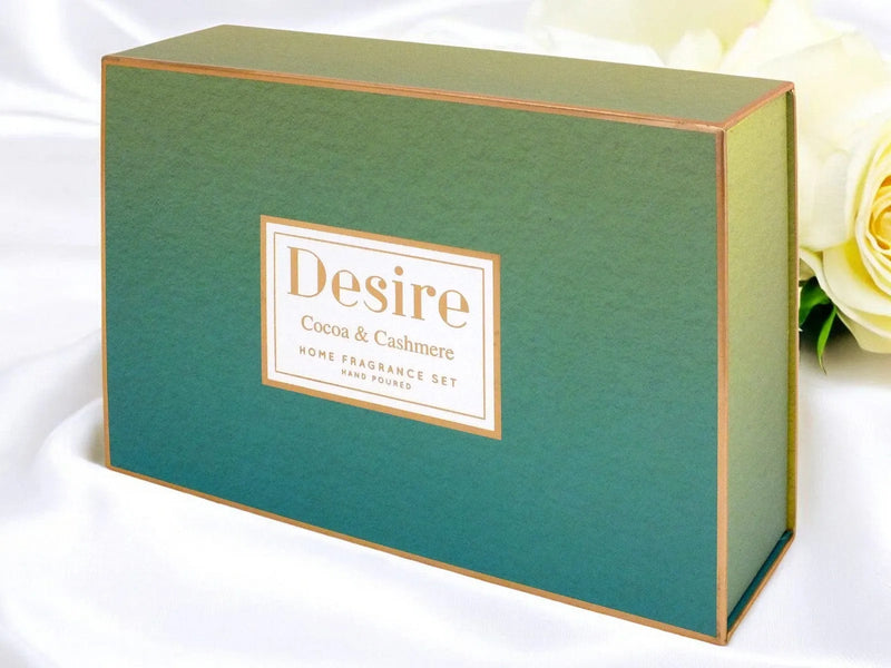 Desire Home Fragrance Gift Set Cocoa and Cashmere Scented Candle & Reed Diffuser Home Fragrance Christmas Gift Set